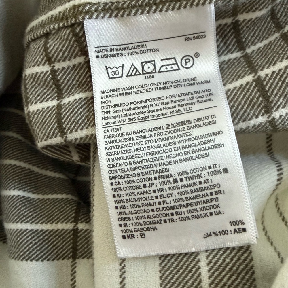 Banana Republic Women’s Neutral Plaid Flannel Button-Up Shirt - Brown & Cream XL - Picture 7 of 8